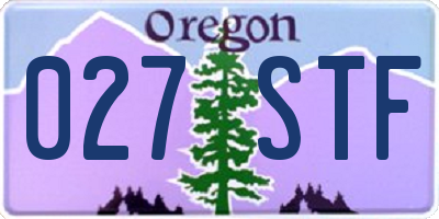 OR license plate 027STF