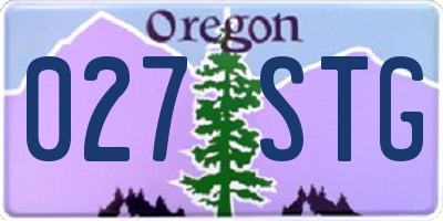 OR license plate 027STG