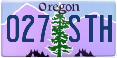 OR license plate 027STH