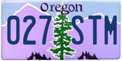 OR license plate 027STM
