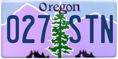 OR license plate 027STN