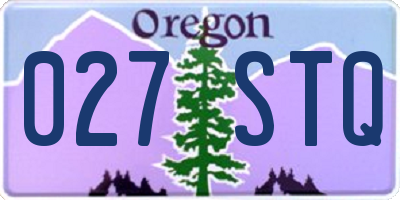 OR license plate 027STQ