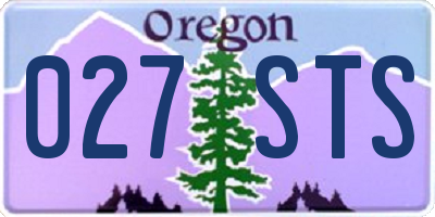 OR license plate 027STS