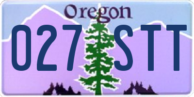 OR license plate 027STT