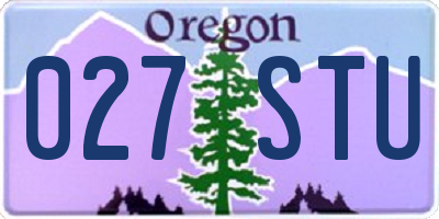 OR license plate 027STU