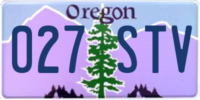OR license plate 027STV