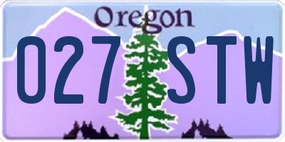 OR license plate 027STW