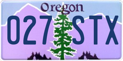 OR license plate 027STX