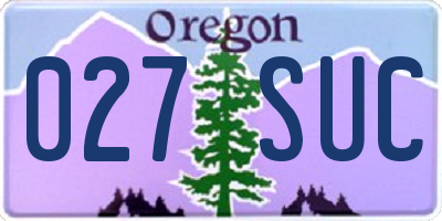 OR license plate 027SUC