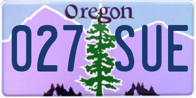 OR license plate 027SUE