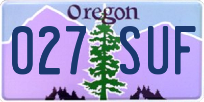 OR license plate 027SUF