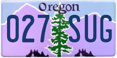 OR license plate 027SUG