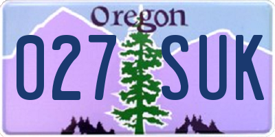 OR license plate 027SUK