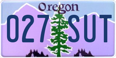 OR license plate 027SUT