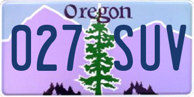 OR license plate 027SUV
