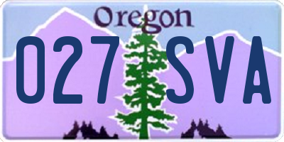 OR license plate 027SVA