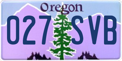 OR license plate 027SVB