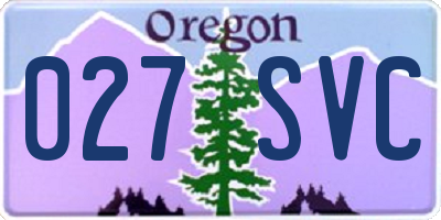 OR license plate 027SVC