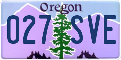 OR license plate 027SVE