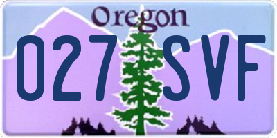 OR license plate 027SVF