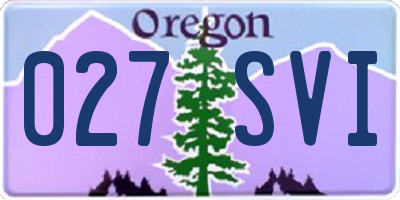 OR license plate 027SVI