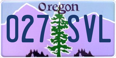 OR license plate 027SVL