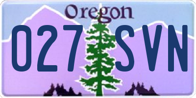 OR license plate 027SVN