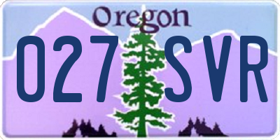 OR license plate 027SVR