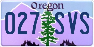 OR license plate 027SVS