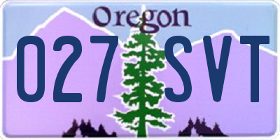 OR license plate 027SVT