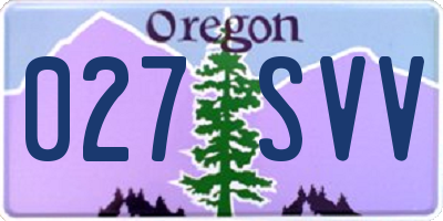 OR license plate 027SVV