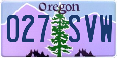 OR license plate 027SVW
