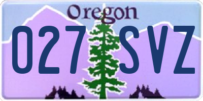 OR license plate 027SVZ