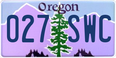 OR license plate 027SWC