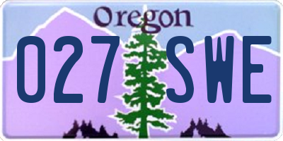OR license plate 027SWE
