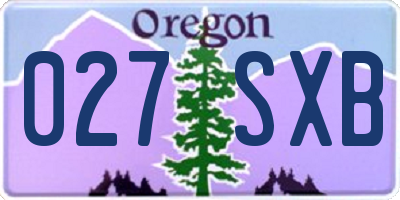 OR license plate 027SXB