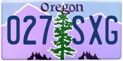 OR license plate 027SXG