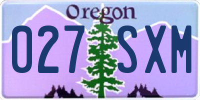 OR license plate 027SXM
