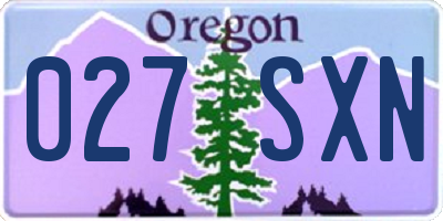 OR license plate 027SXN