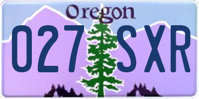 OR license plate 027SXR
