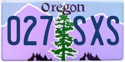 OR license plate 027SXS