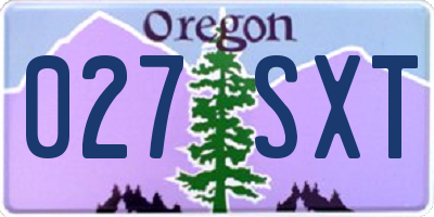OR license plate 027SXT