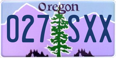 OR license plate 027SXX