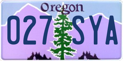 OR license plate 027SYA