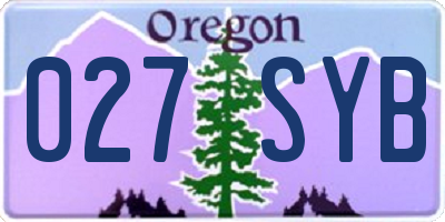 OR license plate 027SYB