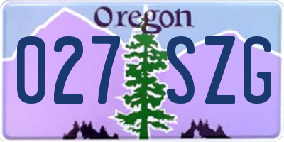 OR license plate 027SZG