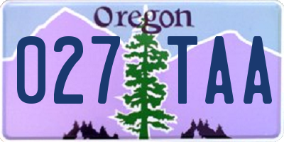OR license plate 027TAA
