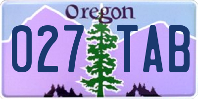 OR license plate 027TAB