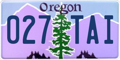 OR license plate 027TAI