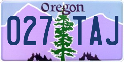 OR license plate 027TAJ